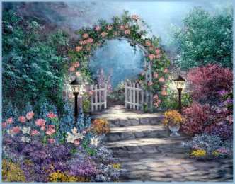  Открытки с цветочным садом.